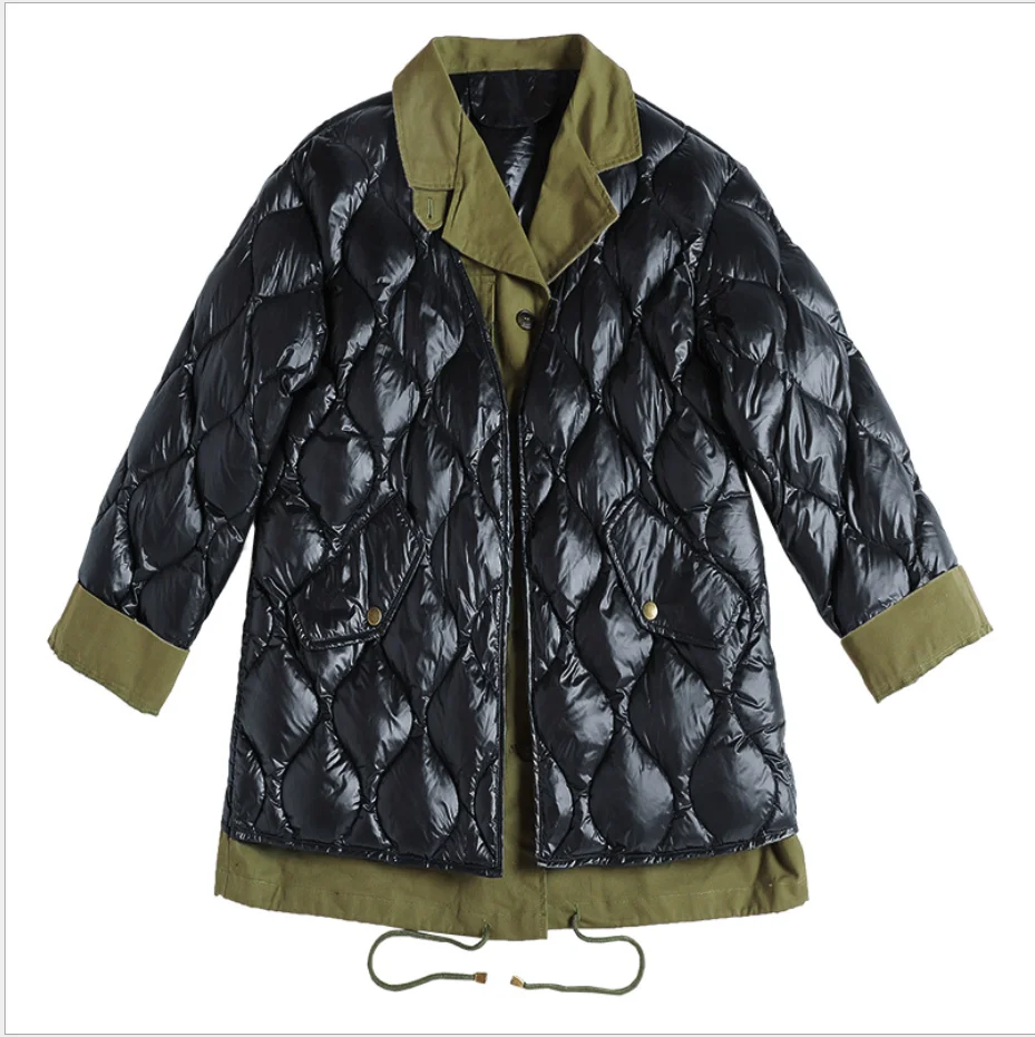 

Армейский зеленый куртка-пуховик зимняя куртка Женские 90% Белое пуховое пальто свободные толстые женские парки Водонепроницаемый верхняя ...