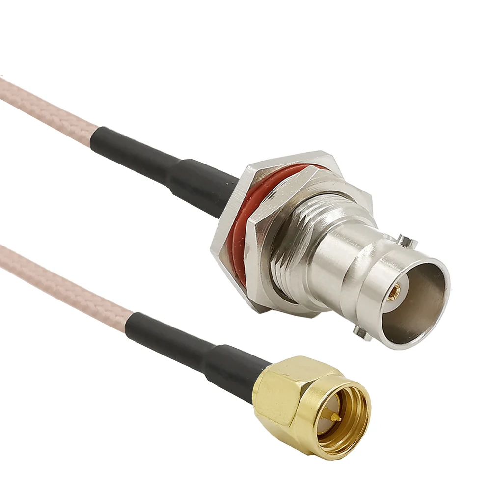 

ALLISHOP SMA Male to BNC Female Bulkhead RF Coax Cable Assembly BNC Jack to SMA Plug RG316 Coaxial Cable 10CM-1M