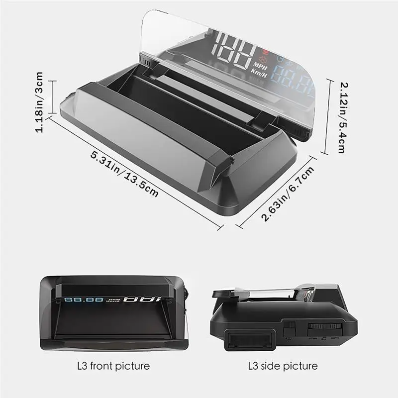 

L3 HUD Speedometer Head-up Display Digital Reflective Speed Oil Temperature Meter Automotive Accessory