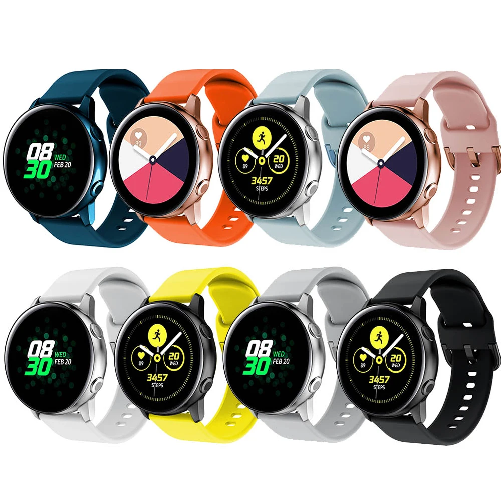 20mm Silicone Watchbands for Samsung Galaxy Watch Active 2 Bracelet Smart Watch Strap for Samsung Galaxy Watch 42mm Watch Strap