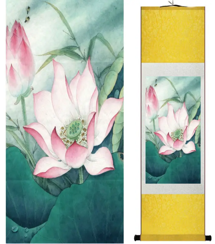 

Lotus painting Water lily painting Chinese wash painting home decoration painting Chinese traditional art panting No.32414