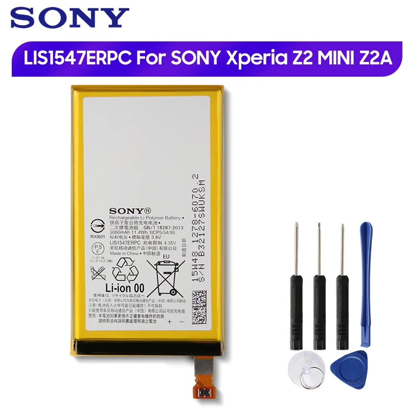 Оригинальная запасная батарея Sony LIS1547ERPC для SONY Xperia Z2 Compact Z2A MINI ZL2 SOL25 D6563 Z2MINI 3000
