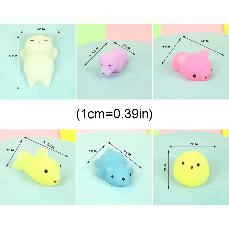 

12pcs Mini Cute Animals Squishy Toys Stress Relief Squeeze Squishi Tricky Toy Adults Children Kids Funny Gift
