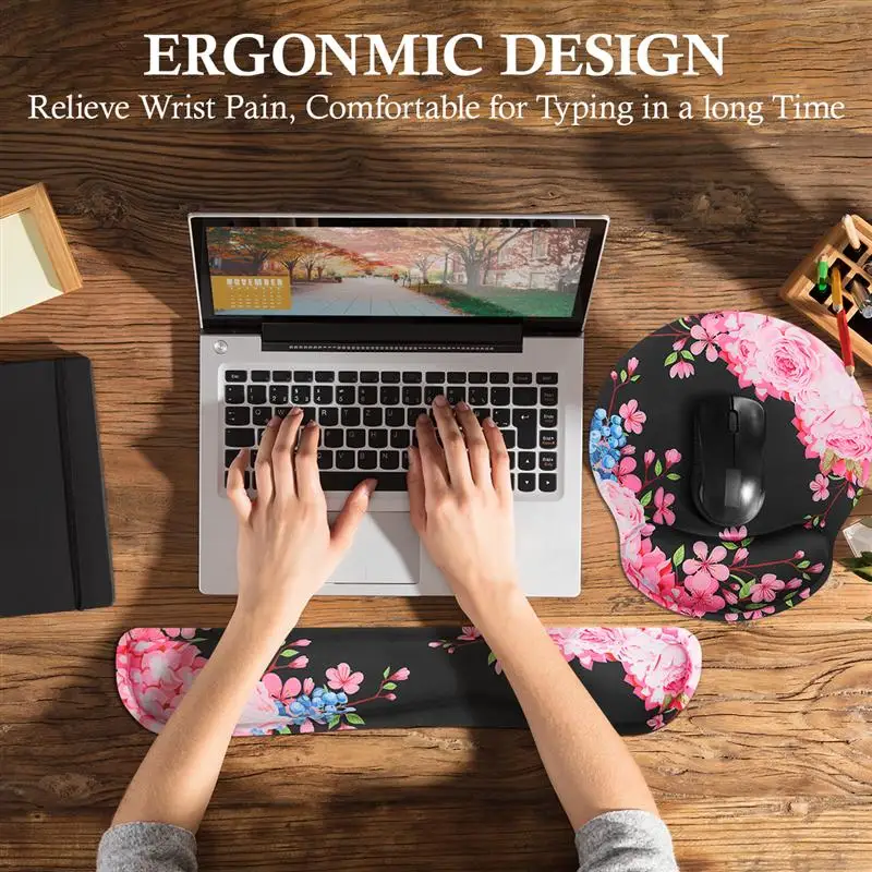 Коврик для мыши с подставкой для запястья на клавиатуре эргономичный, антипроницаемый, поддержка для офиса, компьютера, ноутбука, приятные мелочи на вечеринке.
