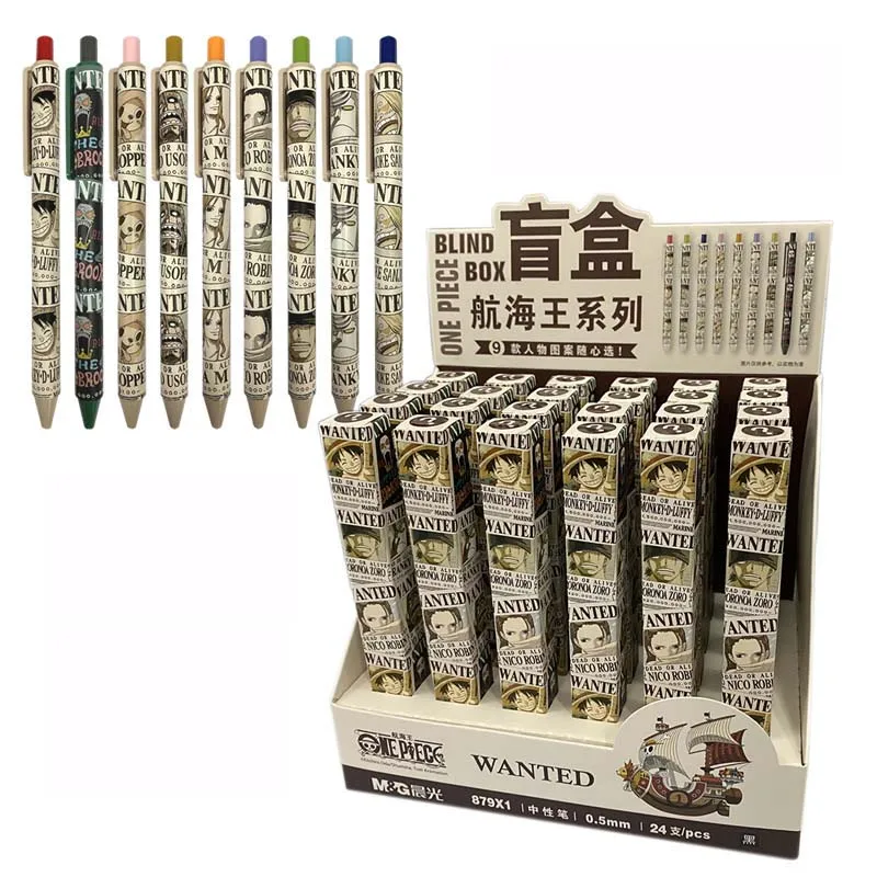 

1Pc Anime One Piece Blind Box Figure Toys Ink Pen 0.5mm Black Luffy Zoro Nami Usopp Robin Franky Brook Jinbe Christmas Birthday