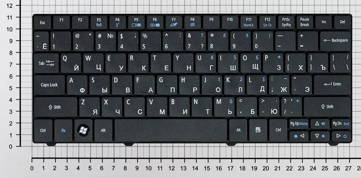 Клавиатура для Acer Aspire 1410 1425 1830T 1825 1810T One 751 721 722 752 753 ZA3 ZA6 Series p/n: NSK-AQK0R | Компьютеры и