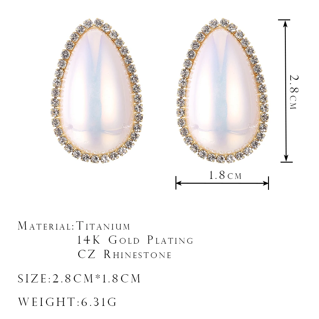 

ONYSS Luxury Drop Shape Earrings 3A Zircon CZ Rhinestone Earrings 2021 Trend Jewelery Women Cross Stud Earrings
