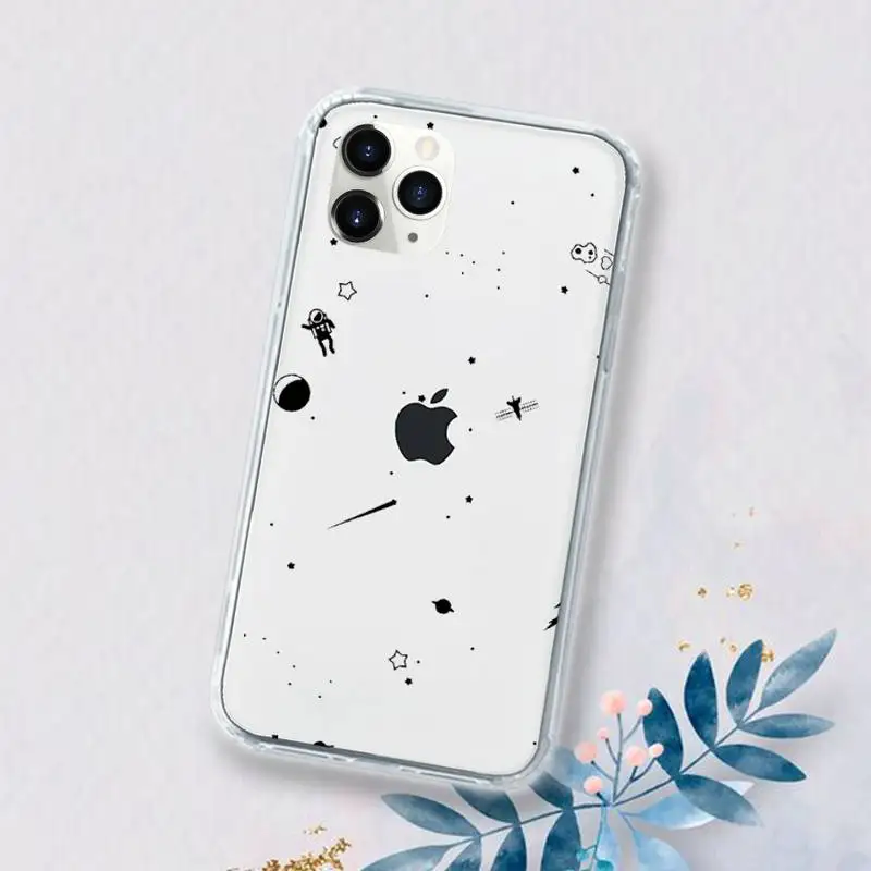 

beautiful Creativity Starry sky galaxy Phone Case Transparent for iPhone 11 12 mini pro XS MAX 6 6S 8 7 Plus X 5S SE 2020 XR