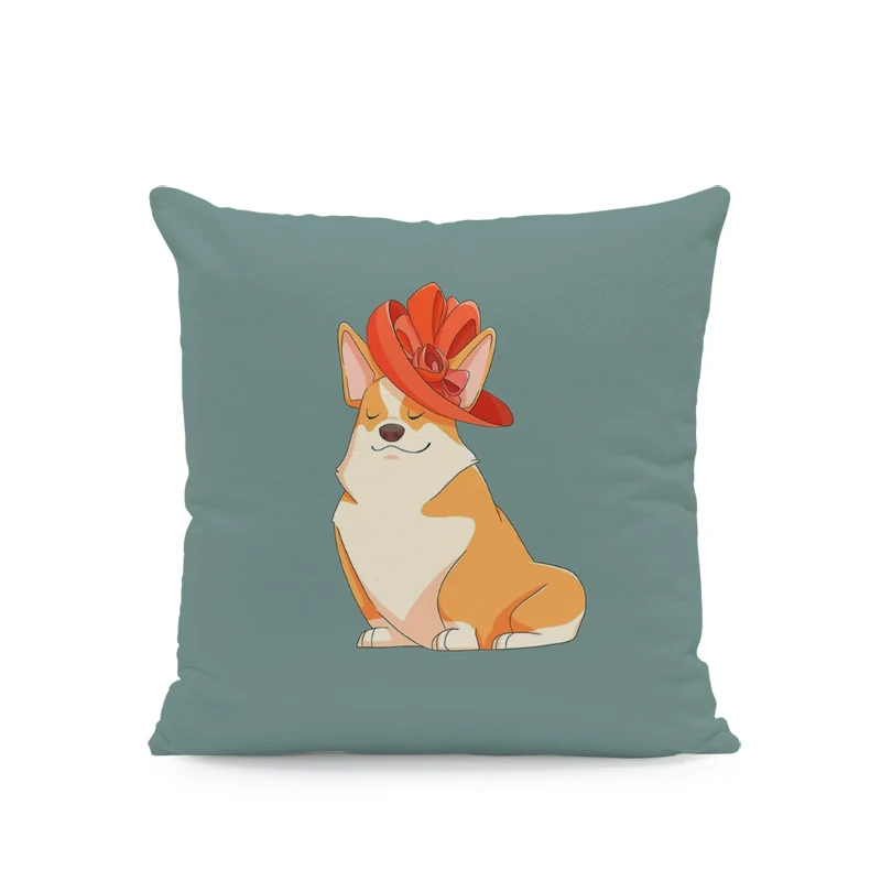 Милая аниме собака наволочка корги такса торт шар плавающее кольцо диван