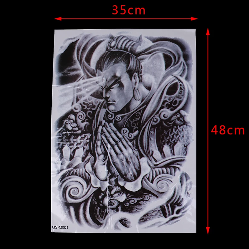 

1 Sheet Tattoo Stickers New Designs Fish Ghost Buddha Waterproof Temporary Flash Tattoos Full Back Chest Body Tattoo Stricker