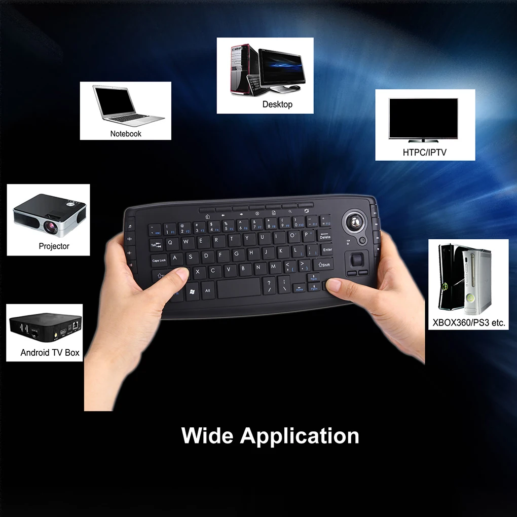 Беспроводная клавиатура 2 в 1 с трекбол 4 ГГц многофункциональная Air Mouse наборы