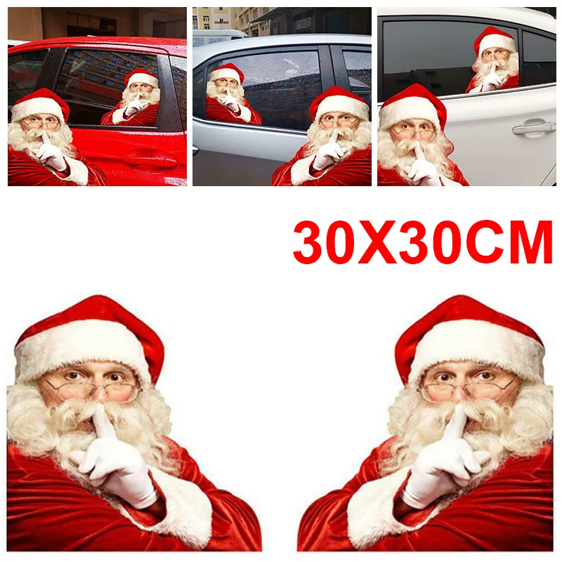 

Cartoon Christmas Wall Stickers Car Glass Window Sticker Xmas Santa Claus Home Decoration Snowman Stickers Decal Ornament