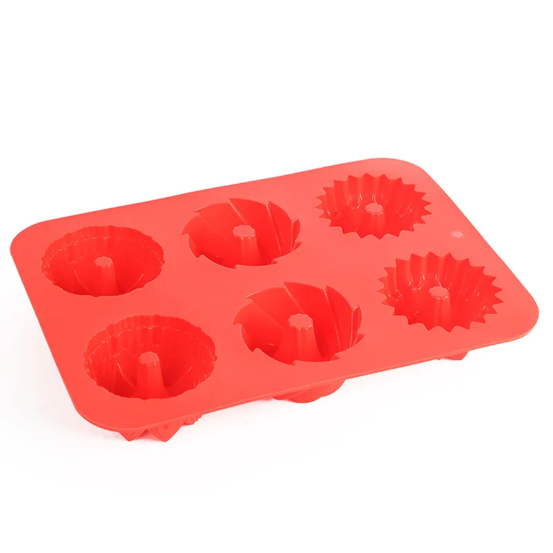 

Doughnut Six Flower Shaped Silicone Cake Mold French Dessert Household Baking Mold