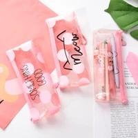 korean new girl pink pencil bag cute large capacity pencil bag small fresh girl stationery bag
