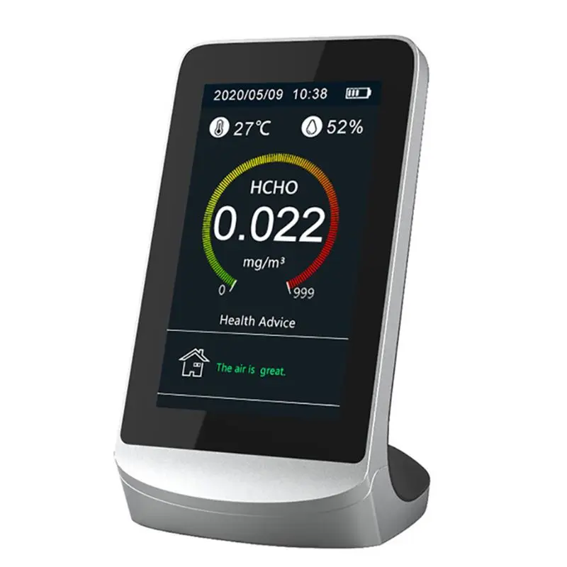 

Монитор качества воздуха PM2.5 HCHO TVOC анализатор пыли Датчик загрязнения газа детектор внутри/снаружи с функцией истории