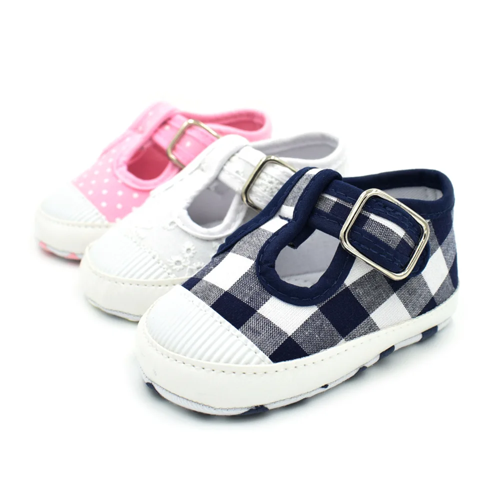 New Newborn Infant baby Baby Boys Girls Shoes Spring Cotton Plaid First Walkers Toddler Prewalker Soft Sole Booties |