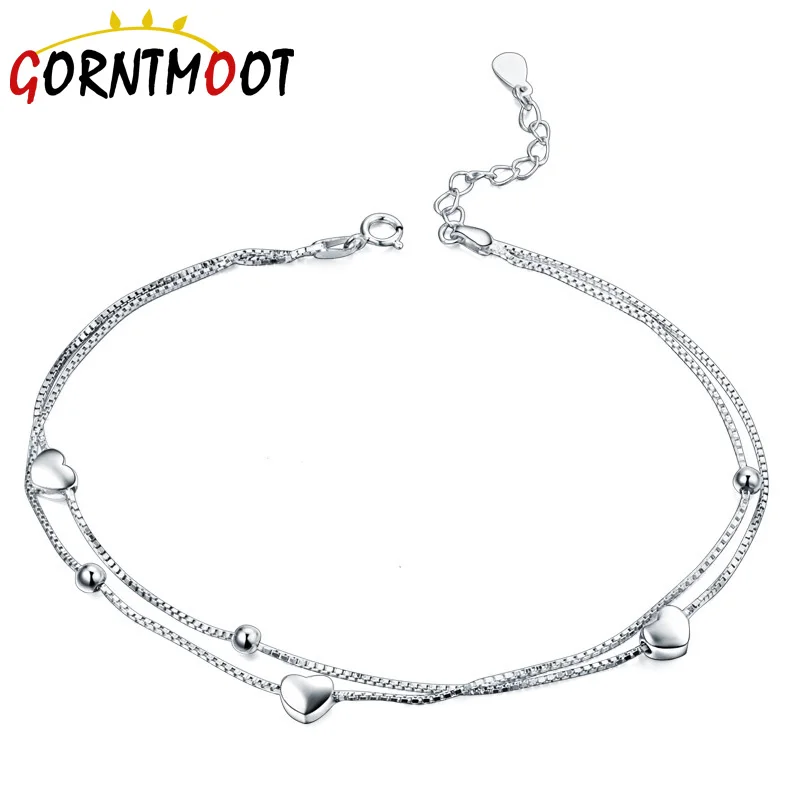 Браслет на ногу Серебряный 925 Сердце Бесконечность анклет (браслет Браслеты