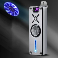 2022 new gyro toy fingertip lighter dual arc hand spinner lighter usb charging rechargeable electronic plasma windproof lighter