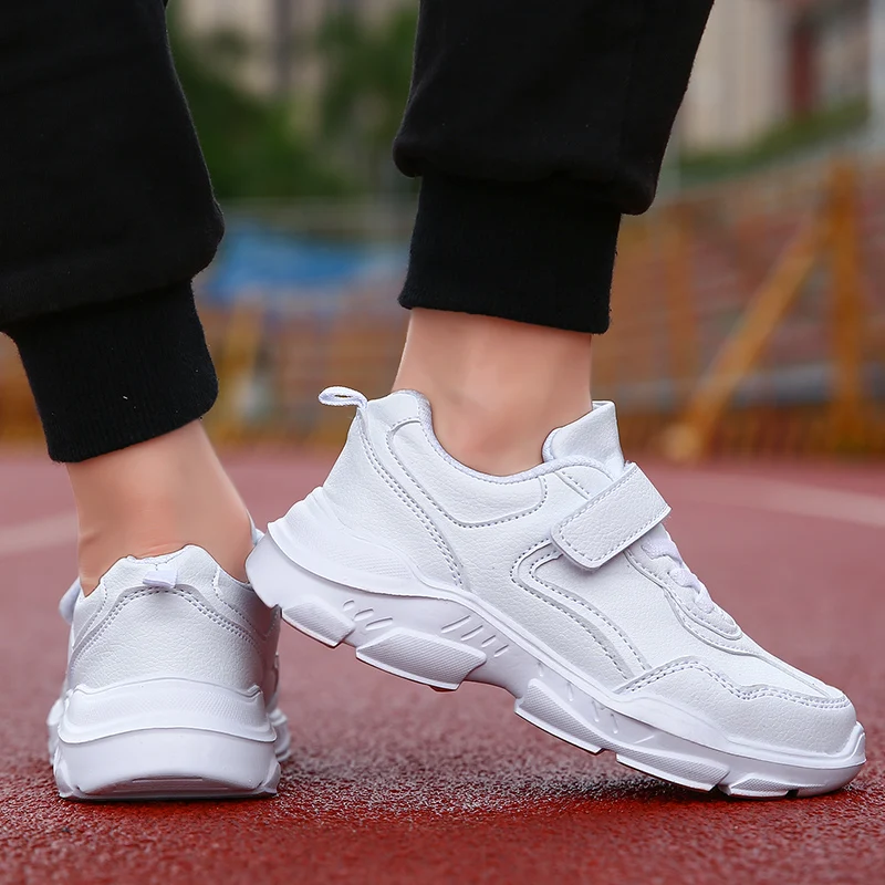 Кроссовки детские кожаные водонепроницаемые повседневная обувь на плоской