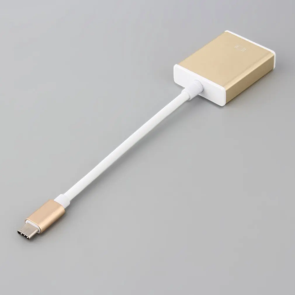Тип C USB3.1 к VGA адаптер USB-C разъем Золотой цифровой концентратор с Алюминиевый