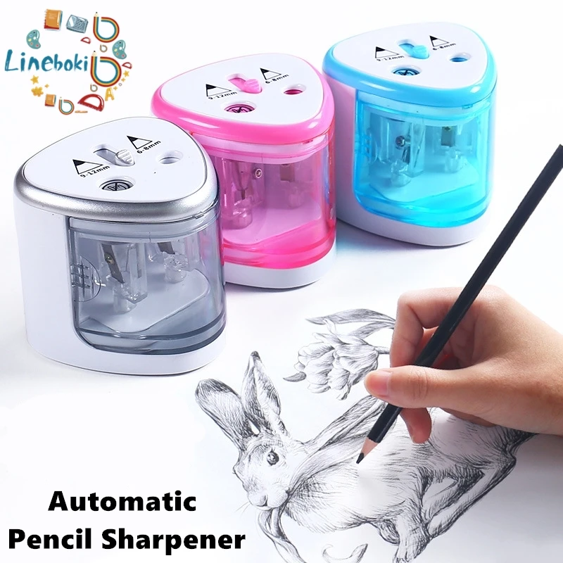 1 шт. Автоматическая точилка для карандашей с двумя отверстиями Электрический