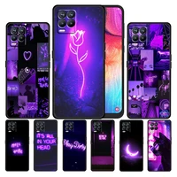 Purple Colour Neon Light For OPPO Realme Narzo Pro Global Soft TPU Silicone Black Phone Case Cover
