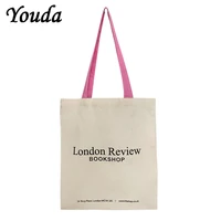 women canvas shopping london review books bag female cotton cloth shoulder bag eco handbag tote reusable bookshop shopper bags