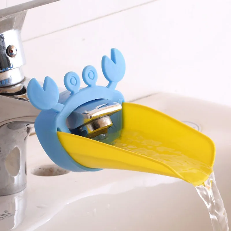 

Cute Bathroom Sink Faucet Chute Extender Crab Children Kids Kitchen Washing Hands Convenient Baby Washing Helper Baby Products