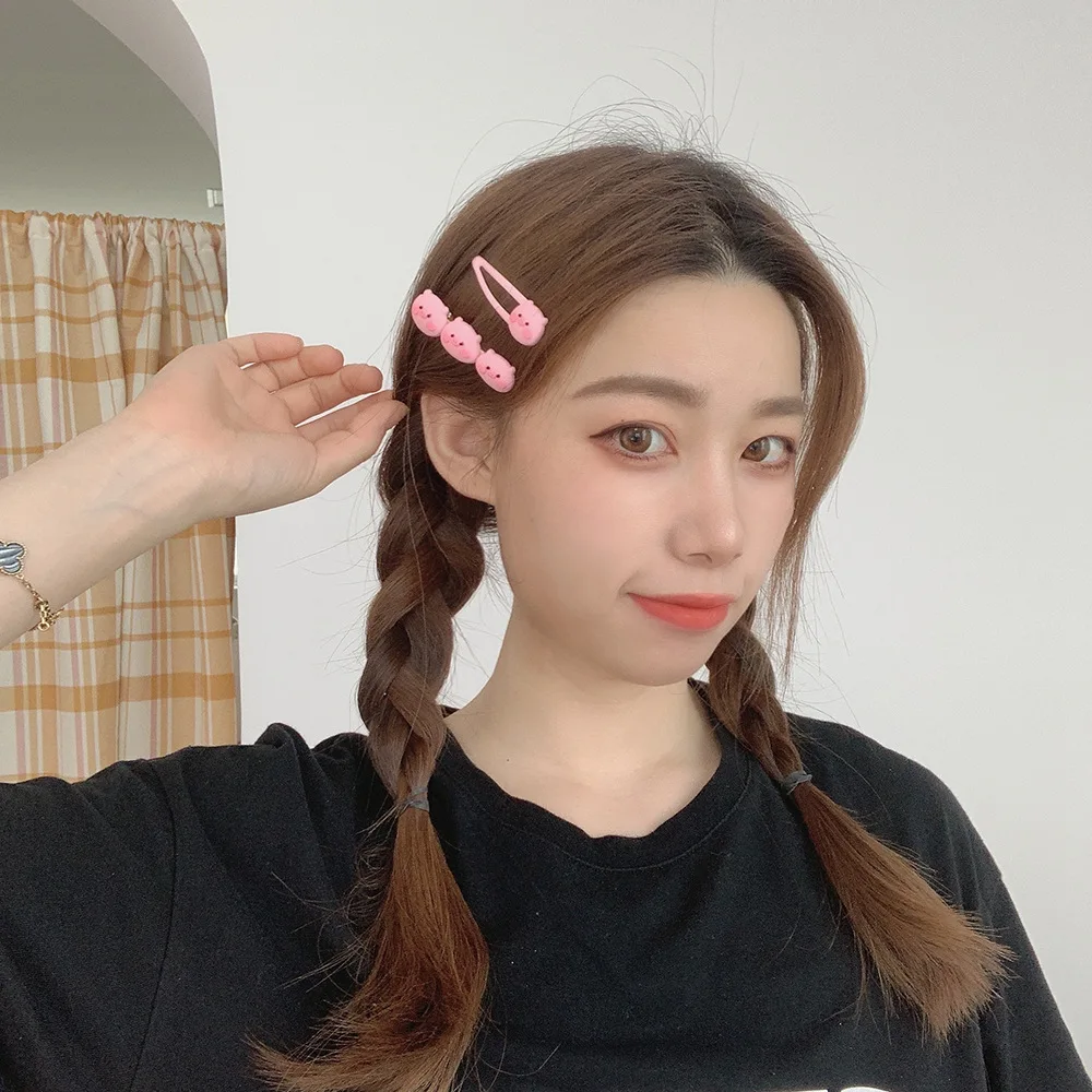 

New Child Cute Pink Pig BB Clip Korean Version Simple Girl Side Clip Babby Hair Clip Cartoon Animal Headdress