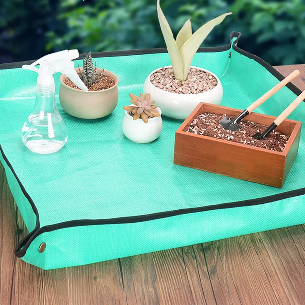 

100x100CM Planting Mat Gardening Potting Mat Waterproof Reusable Flower Gardening Mats Transplanting Foldable Cushion Pad