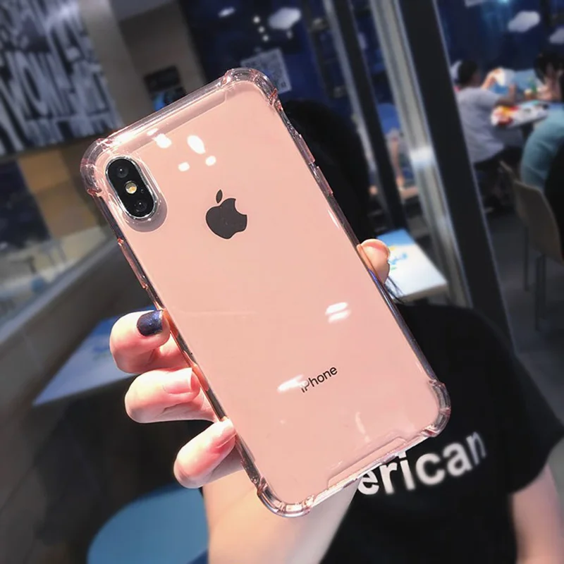 ТПУ противоударный бампер прозрачный силиконовый чехол для телефона iPhone 11 X XS XR Max