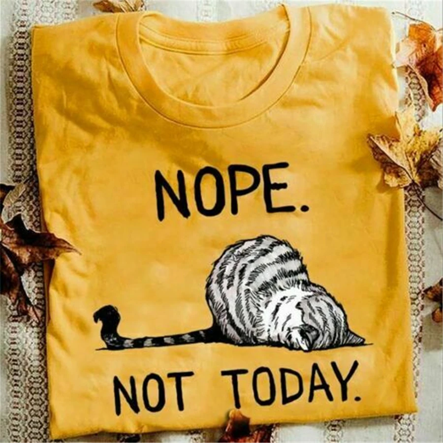 Lazy Cat Nope Not Today Мужская S-3XL из хлопка сделанная в США Рождественская Подарочная