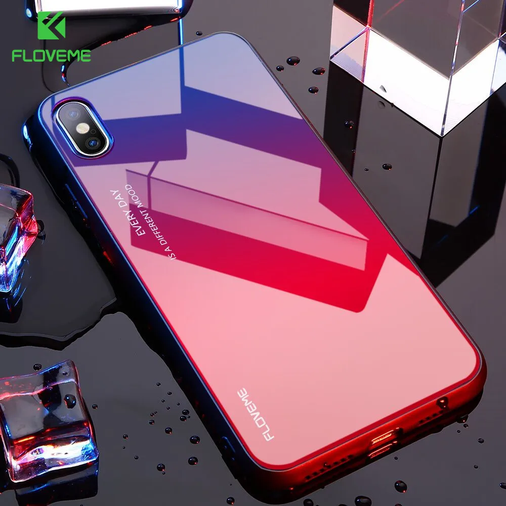 Чехол Floveme из закаленного стекла с градиентом для Samsung A50 A40 S10 Note 8 9 10 Pro S8 S9 S10e Plus