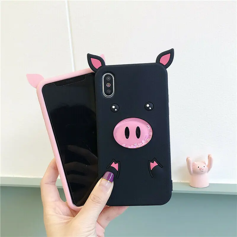 For iPhone XS Max XR 6/7/8 Plus Cute Cartoon Quicksand Liquid Soft Case Cover |