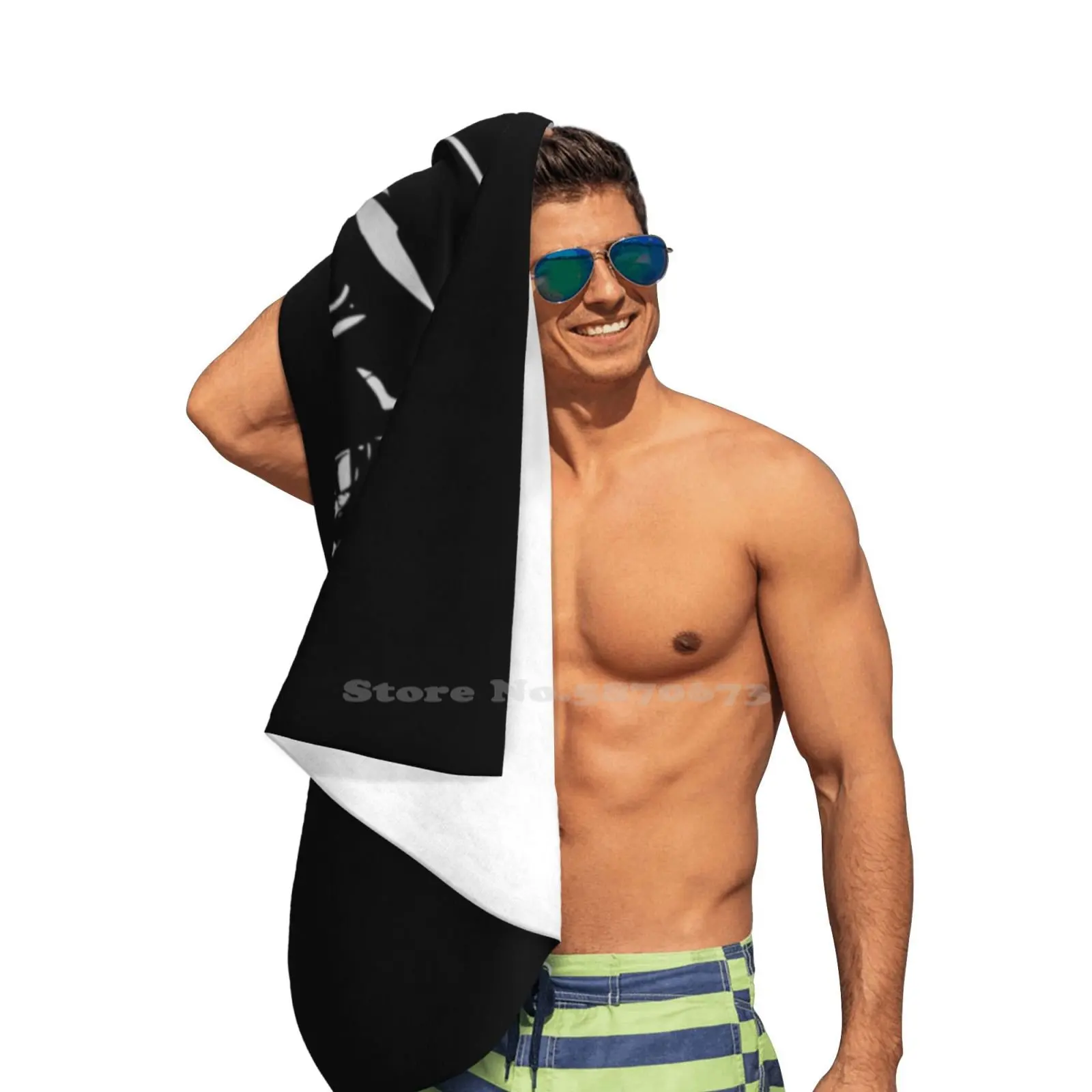 Черная вытянутая Chevy Camaro мягкая ткань из микрофибры полотенце для путешествий