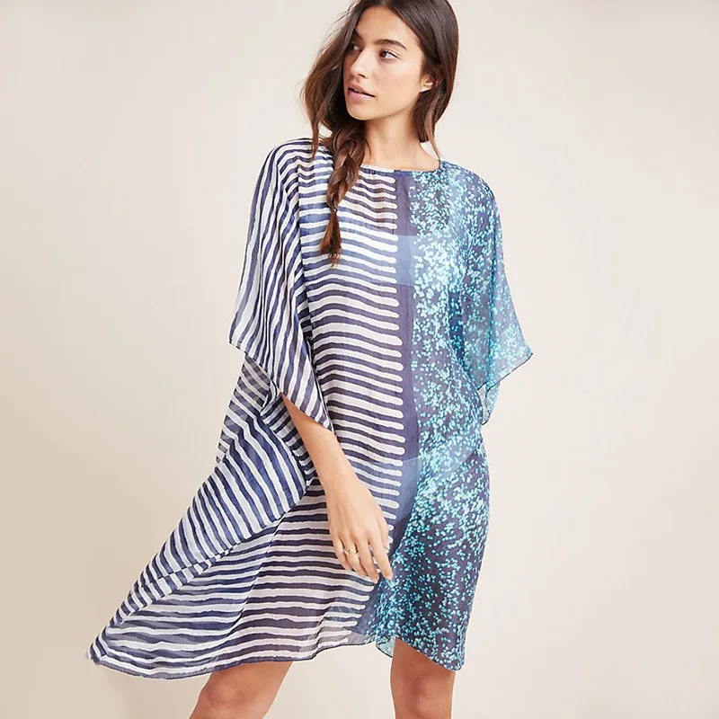 Пляжная накидка с принтом туника для женщин накидка| |