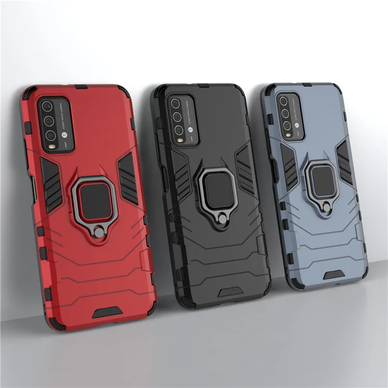 

For Xiaomi Redmi 9T Case Ring Holder Protective Case For Redmi 9T Cover Shockproof Back Phone Bumper For Xiaomi Redmi 9T Funda