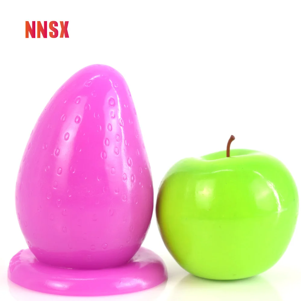 Анальная пробка NNSX в виде клубники треугольной формы постепенно увеличивающаяся