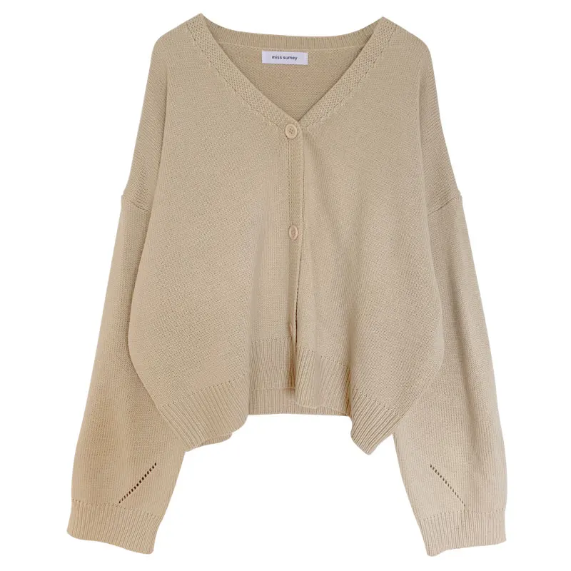 6 colors korean style Women Autumn solid color V neck thin Cardigan Sweater coat Female Long Sleeve Outwear Knitted tops (X271 |