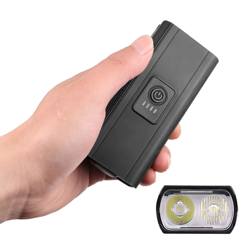 Светодиодный фонарь Передний для велосипеда защита от дождя зарядка через USB 2400