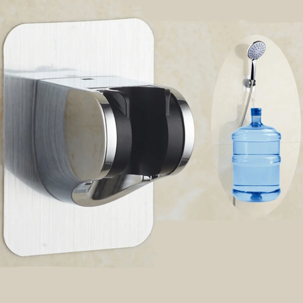 

3 Pcs Plating Holder Rack Bathroom Holder Bracket Adhesive Shower Nozzle Base Hand Shower Fixed Accessories (Silver)