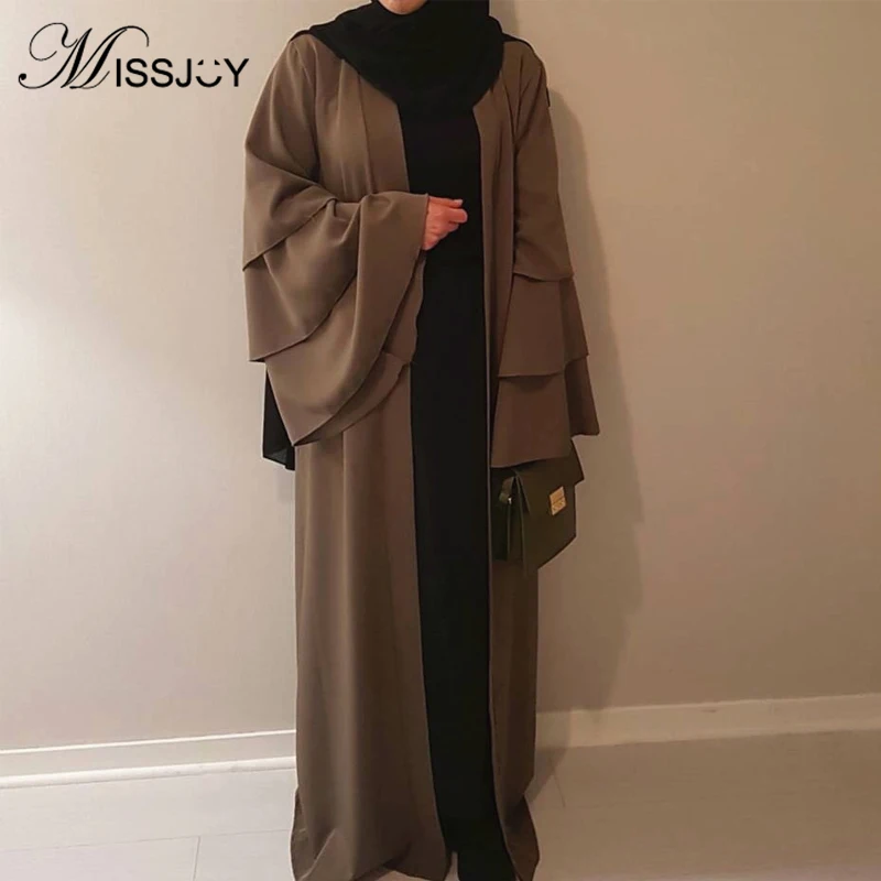 Женское длинное платье-кардиган MISSJOY малайзийский кафтан с расклешенным рукавом