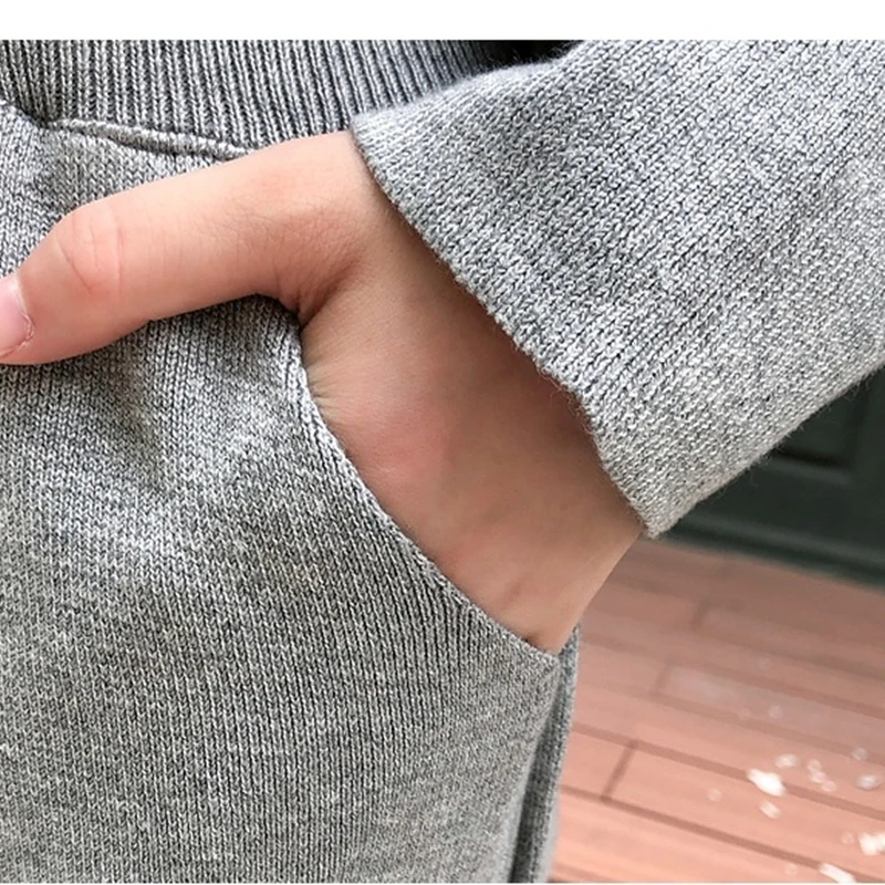 Autumn Winter Knitted Set Women Thick Warm O-Neck Loose Knit Suit Slim Pocket Harem Pants Oversized Casual Elegant Black Clothes