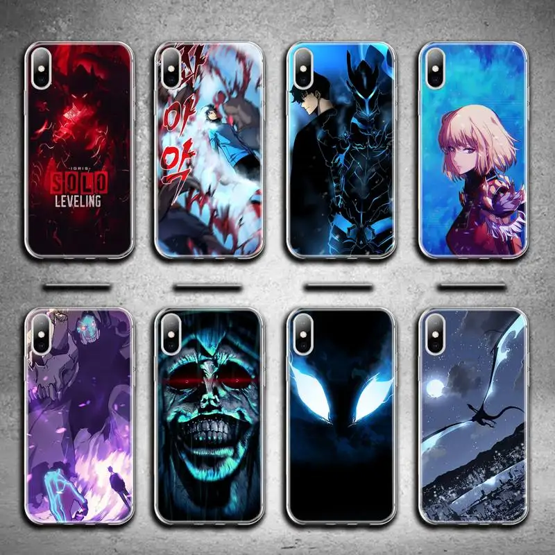 Аниме чехол для телефона Solo Leveling для iPhone 12 Pro Max 11 XS Max 8 7 6 6S Plus X 5S SE 2020 XR.