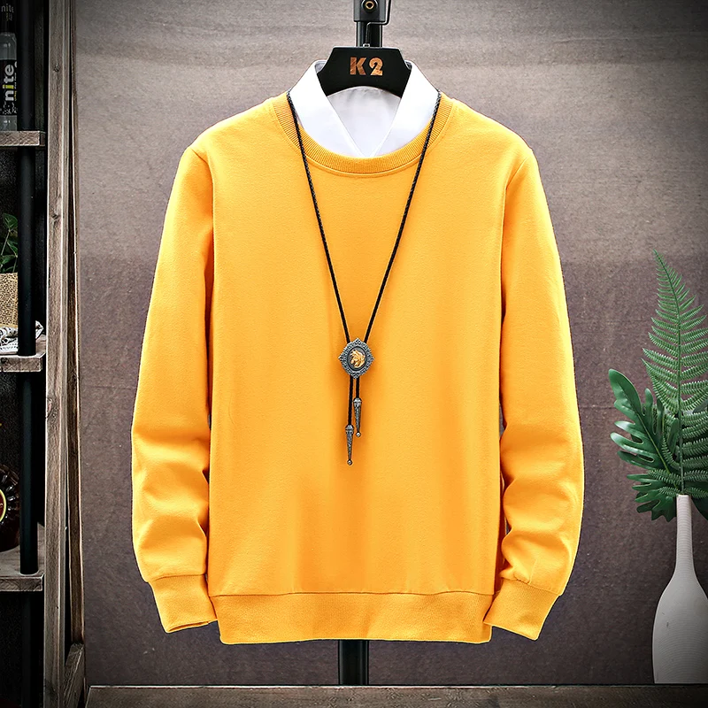 

SingleRoad Men's Crewneck Sweatshirt Men Cotton Casual Plain Solid Hip Hop Japanese Streetwear Black Hoodie Men Sweatshirts Male