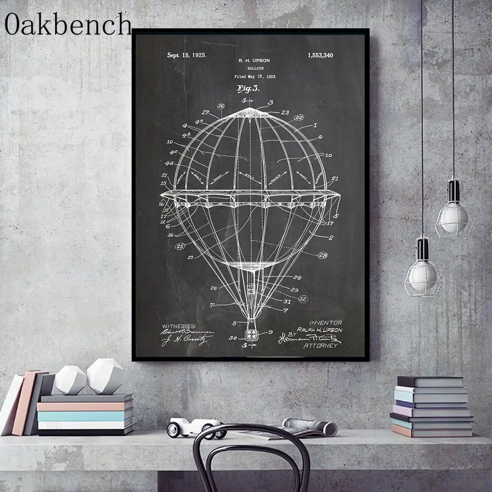 Абстрактная Картина на холсте с изображением воздушного шара запатентованная