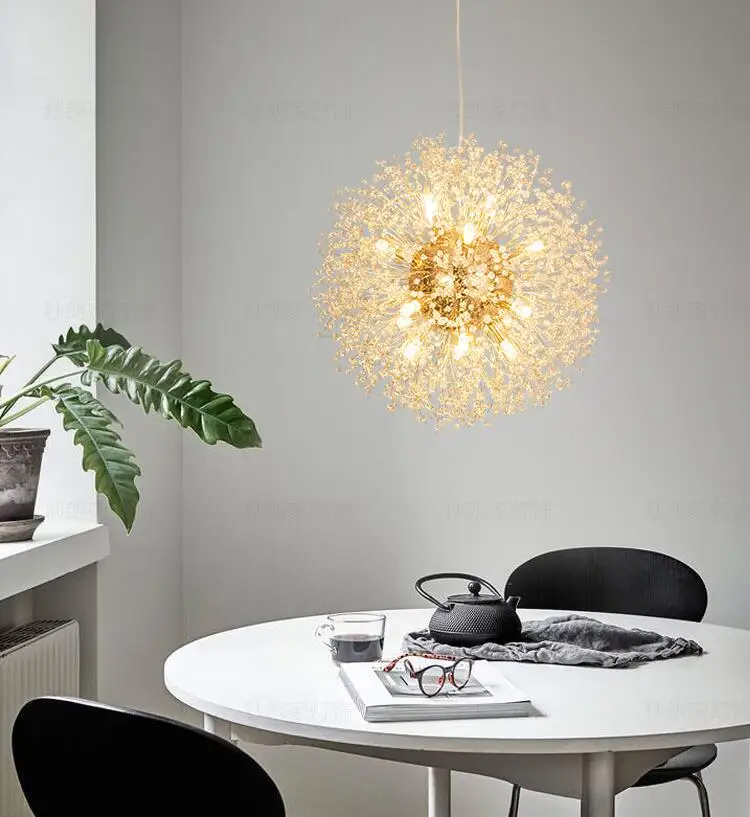 

Snowflake Chandelier Nordic Style Lamp Creative Personality Crystal Model Atmosphere Light Luxury Living Room Lighting