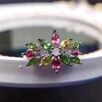 natural tourmaline ring 925 silver ladies tourmaline ring simple and lovely