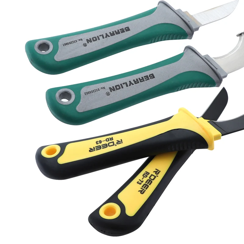 Прямой изогнутый нож электрика с острым краем для зачистки проволоки складной