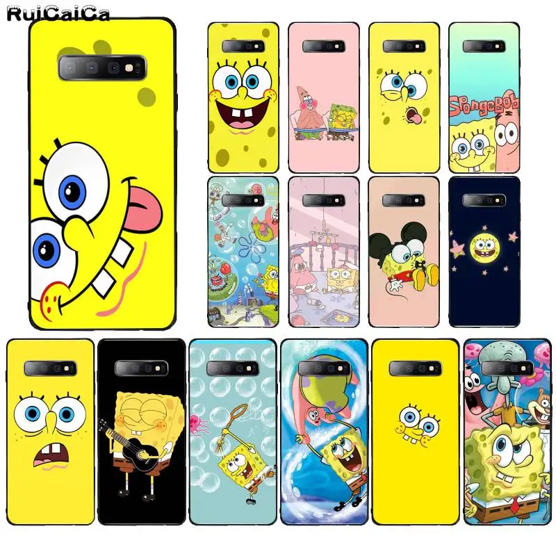 RuiCaiCa Губка Боб Квадратные Штаны чехол для телефона samsung S9 plus S5 S6 edge S7 S8 S10 E